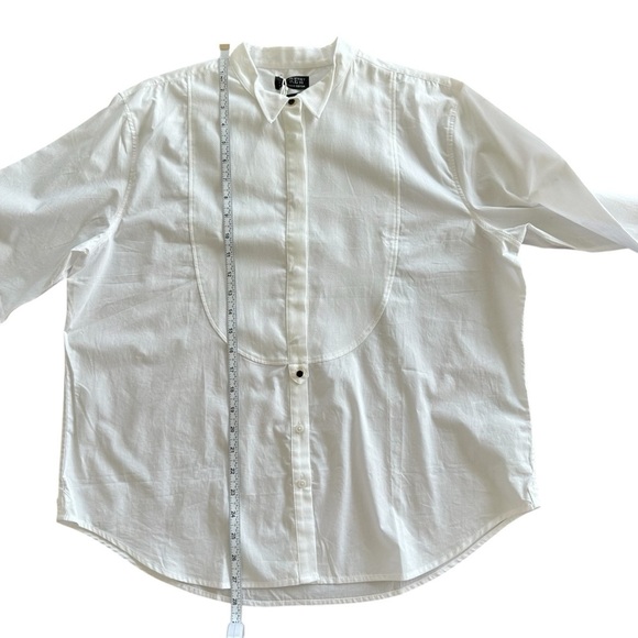 NEW J. CREW Women's Garçon tuxedo button-up shirt in White Cotton Size 14 - Picture 8 of 9
